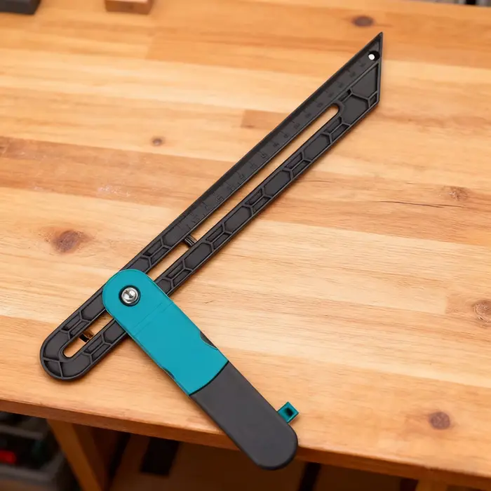 Règle en plastique verrouillable pour outil d'angle de rapporteur pour le travail du bois, mesures d'onglet de précision et Angles d'angle pour projet de menuiserie de bricolage