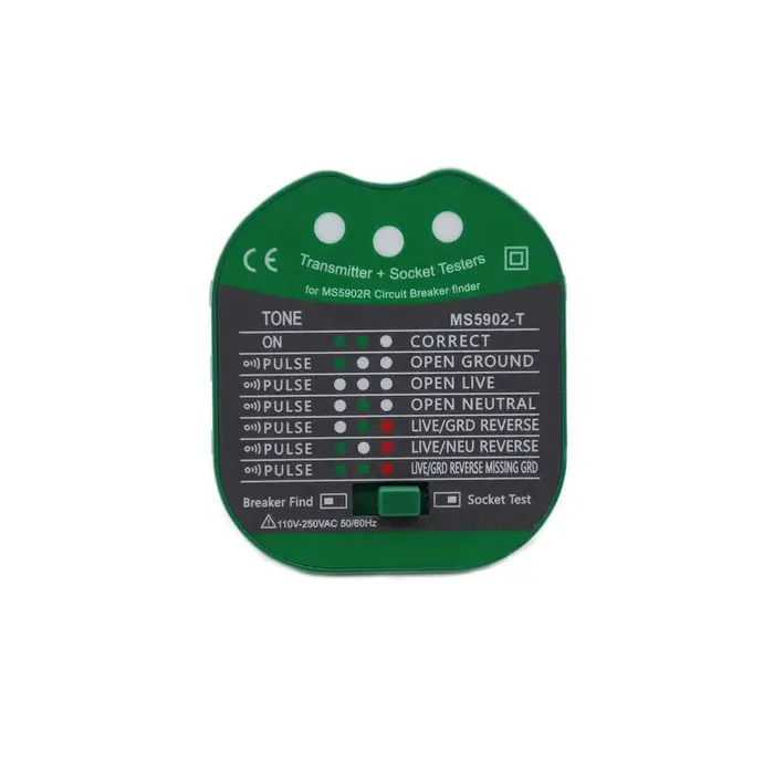 Détecteur de disjoncteur multifonctionnel automatique MS5902, testeur de prise de fusible avec récep