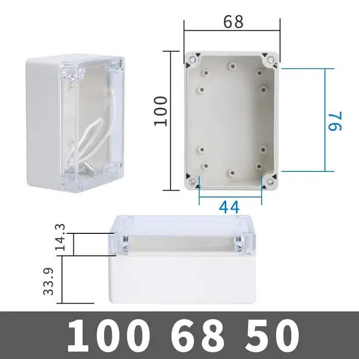 Boîte transparente en plastique IP67
