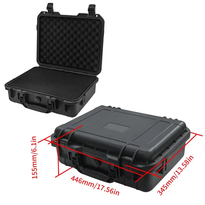 1 boîte à outils de protection robuste et étanche avec inserts éponge prédécoupées-plastique durable