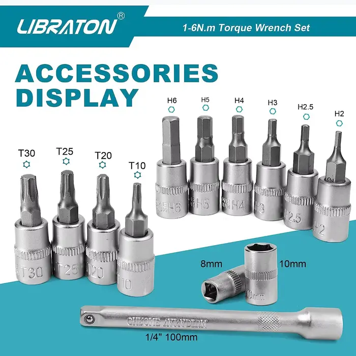 Clé dynamométrique pour vélo 1/4 ''1-6Nm