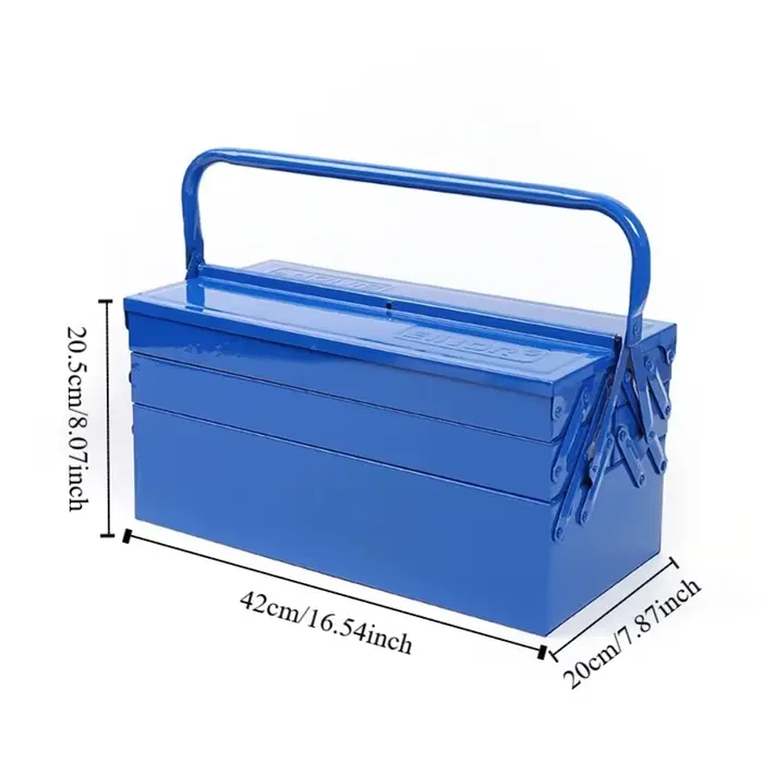 Boîte à outils métallique robuste à 2 niveaux pour rangement embarqué