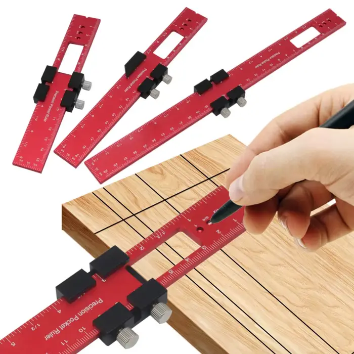 Règle d'outils pour le travail du bois, outil de disposition de règle de poche, règle de précision e