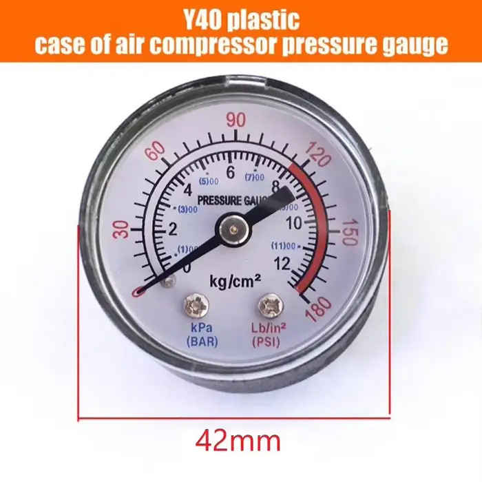 Manomètre de pression de fluide hydraulique pneumatique de compresseur d'air 0-12Bar/0-180PSI avec un grand Instrument de mesure de cadran facile à lire