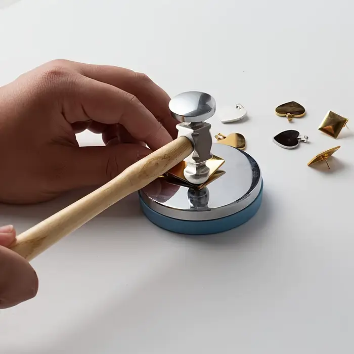 Marteaux à double tête en acier inoxydable avec manche en bois massif pour la fabrication de bijoux