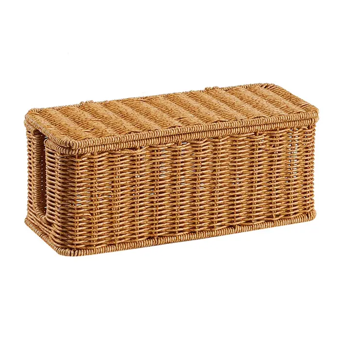 Boîte de rangement de câbles tissés à la main, boîte de gestion de câbles sous le bureau pour le ran