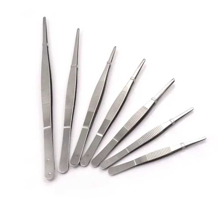 Pincettes en acier inoxydable, 12.5cm/14cm/16cm/18cm/20cm/25cm/30cm, précision dentaire médicale, lo