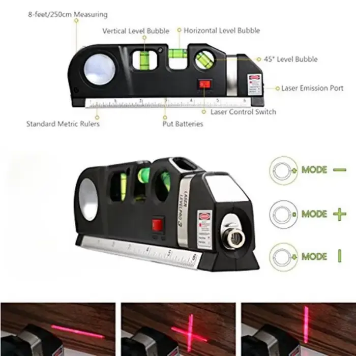 Niveau Laser Horizon mesure verticale 8 pieds aligneur règles Standard et métriques