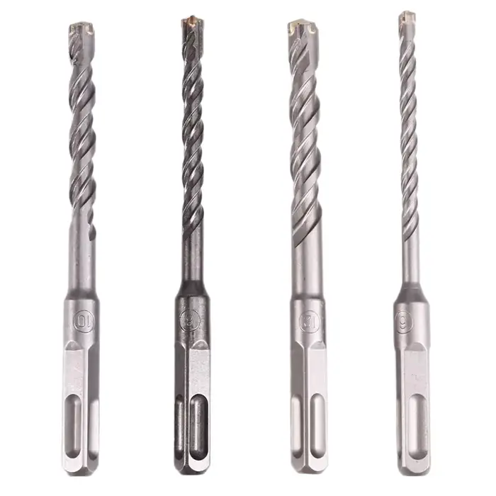 4PCS béton 6-12Mm Bit tête de coupe croisée Double tarière marteau 150Mm mur brique bloc électrique