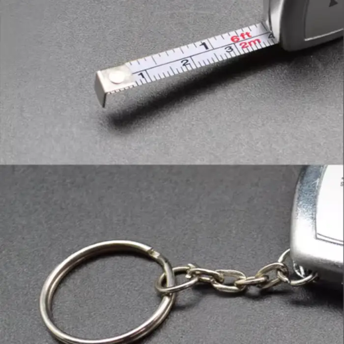 Petit ruban à mesurer en acier avec porte-clés