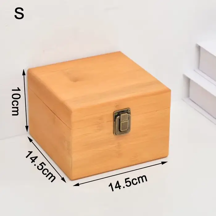 Boîte de rangement en bois de pin S/M/L, avec couvercle, serrure en métal Vintage, coffrets cadeaux