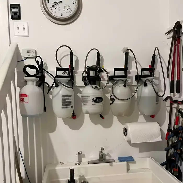 Support pour pulvérisateur de jardin | Organisateur et rangement mural pour outils