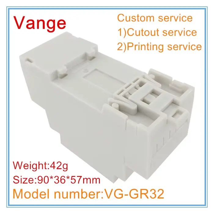 Boîtier électrique sur rail din, boîte de projet en plastique PC 90x36x57mm