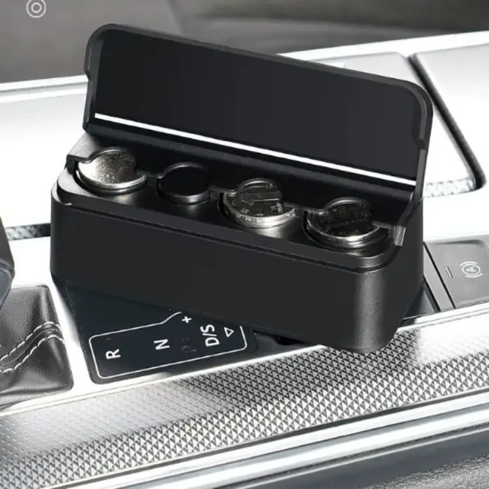 Boîte de rangement portable pour pièces de monnaie de voiture