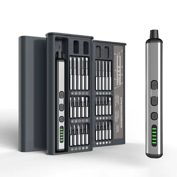 Jeu de tournevis électriques, Kit d'outils électriques de précision rechargeables avec lumière LED 3