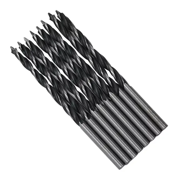 Jeu de 8 forets à bois de 3 mm pour le travail du bois, foret spiralé en acier à haute teneur en car