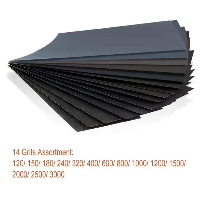 Assortiment de feuilles de papier abrasif pour ponçage automobile, finition de meubles en bois, 23x9