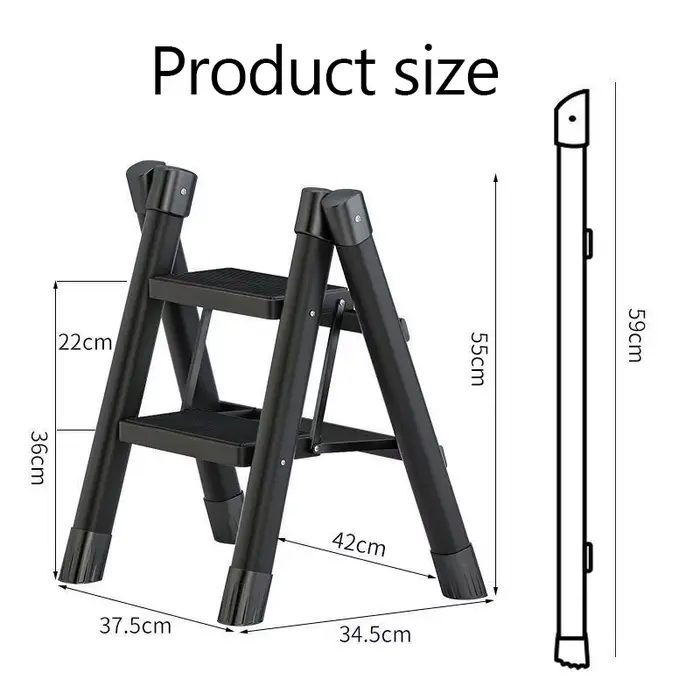 Échelle pliante 2/3/4 marches en acier au carbone pliable maison échelle portable escabeau Stable ét