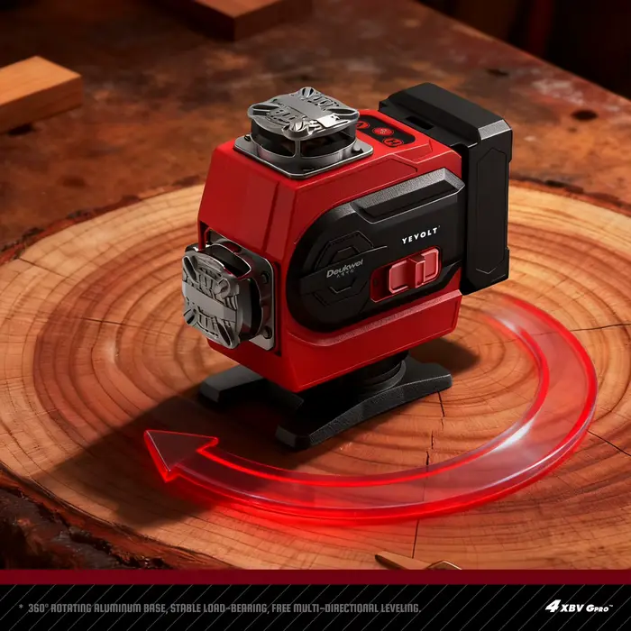 YEVOLT 360 ° Niveau laser 16 lignes auto-nivelant (options de faisceau rouge/vert) – Ultra-clair pour utilisation