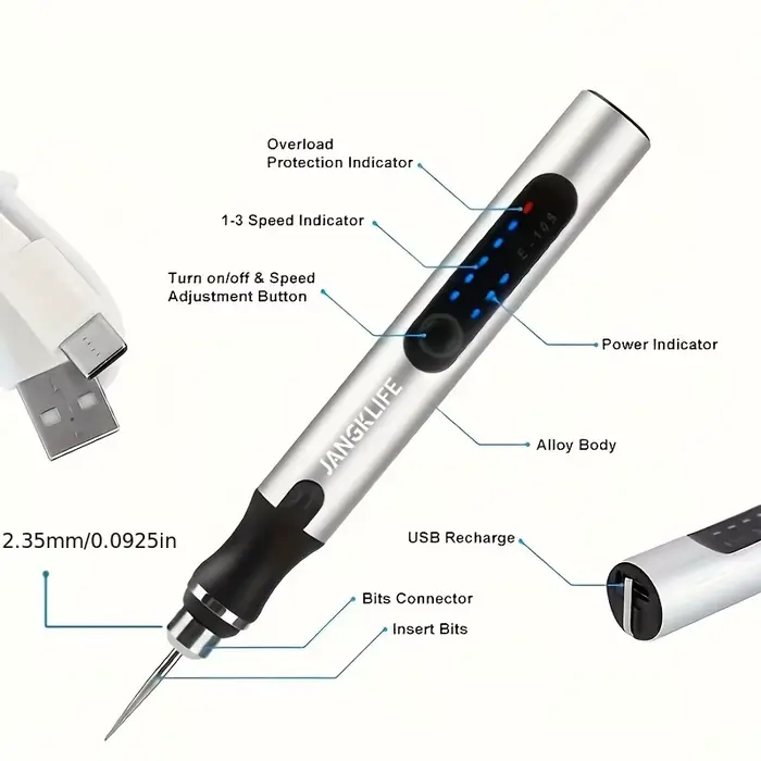 USB Sans Fil Outil Rotatif Kit Bois Gravure Stylo BRICOLAGE Pour Bijoux En Métal Verre Mini Perceuse
