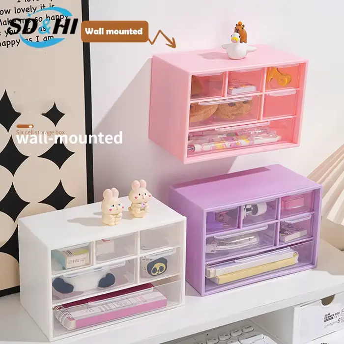 Boîte de rangement de bureau multicouche grande capacité