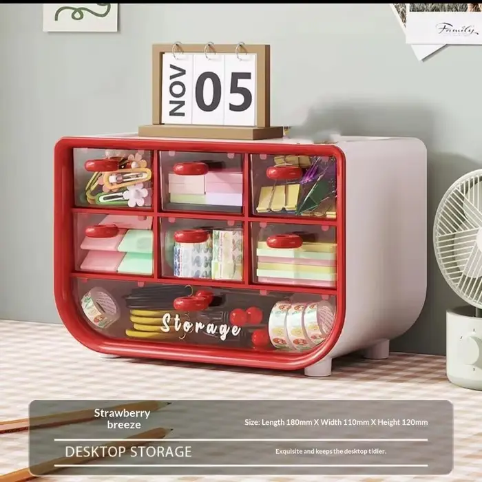 Boîte de rangement à 7 grilles, organisateur de bureau, bijoux, accessoires pour cheveux, boîte tran