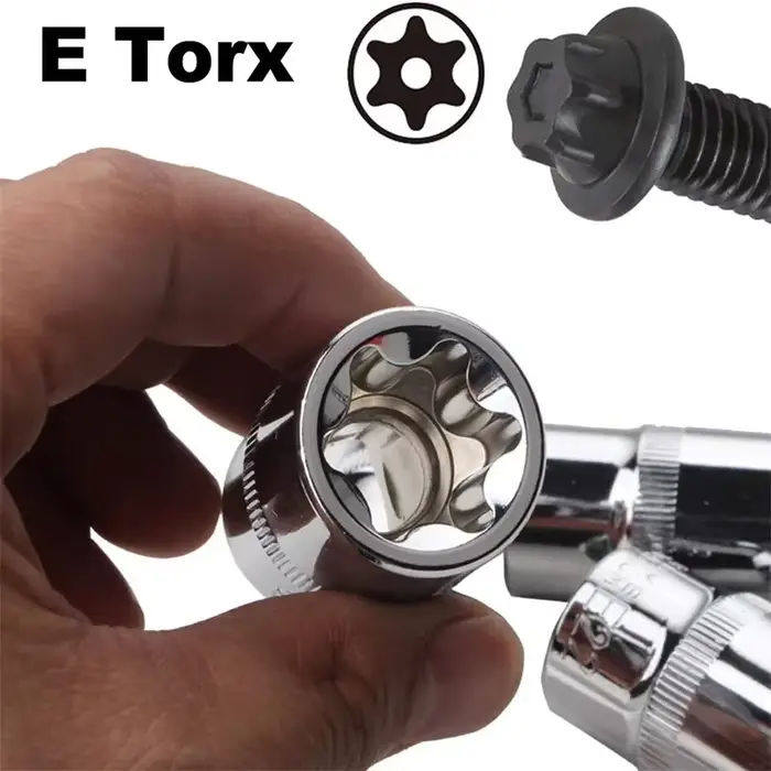 14 pièces/ensemble jeu de douilles Torx E femelle avec étui