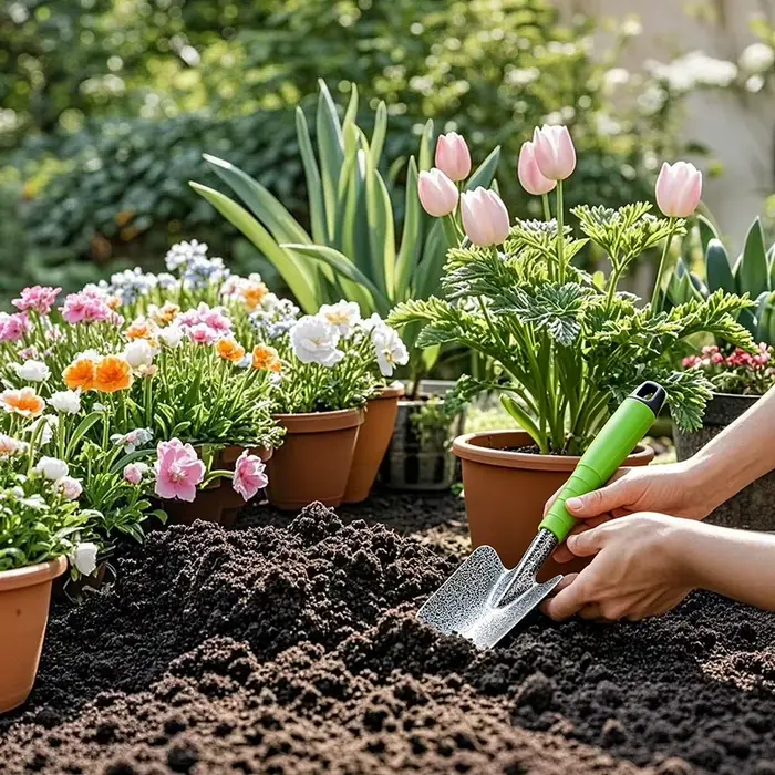 Ensemble d'outils de jardinage légers et robustes
