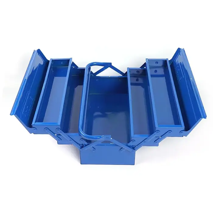 Boîte à outils métallique robuste à 2 niveaux pour rangement embarqué