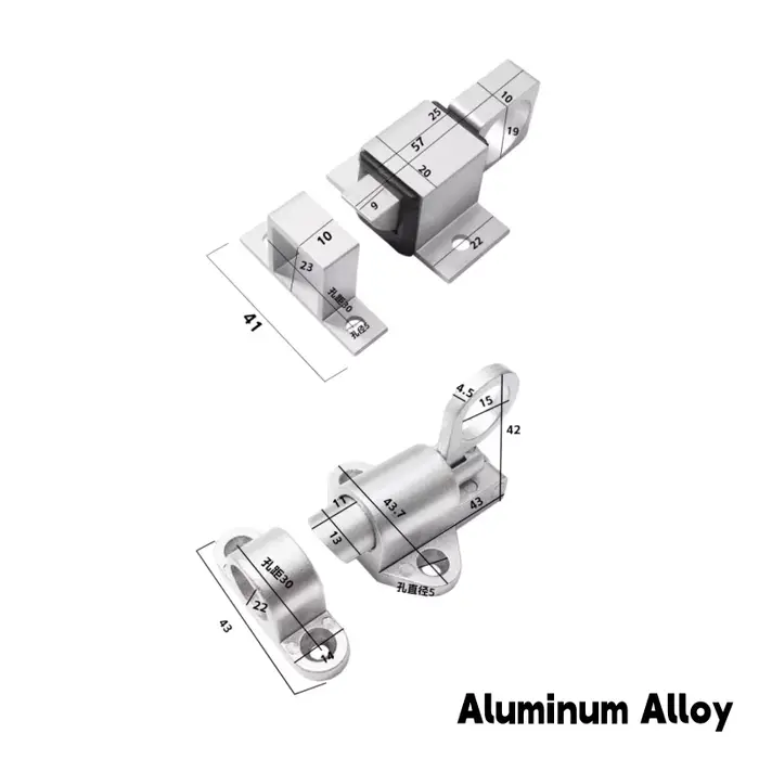 Loquets à fermeture automatique en alliage d'aluminium