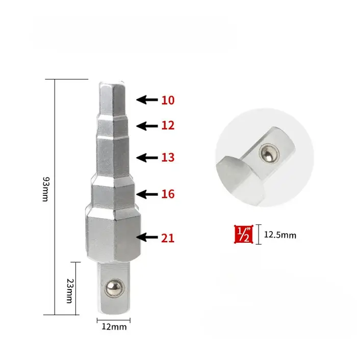 Clé à cliquet carrée composite 10-21 mm pour démontage de radiateur et pompe