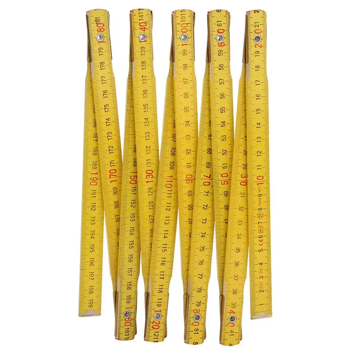 Règle pliante de 2M, outil de mesure de charpentier en bois, échelle métrique Double face en pouces,