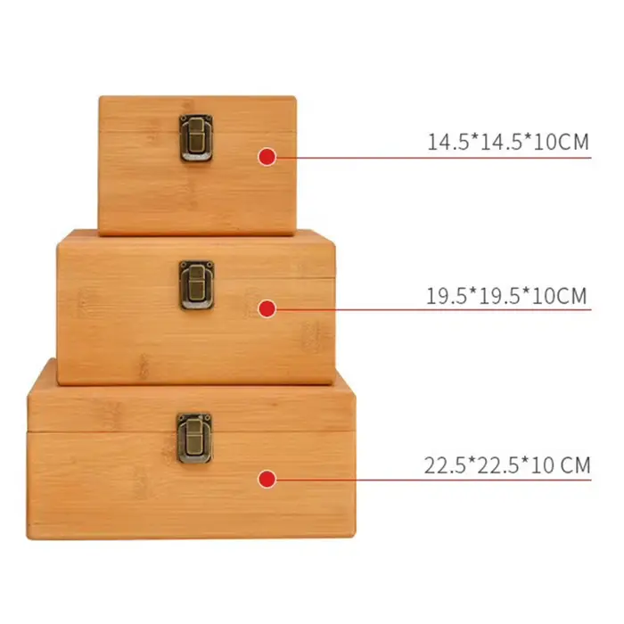 Boîte de rangement rectangulaire en bois massif