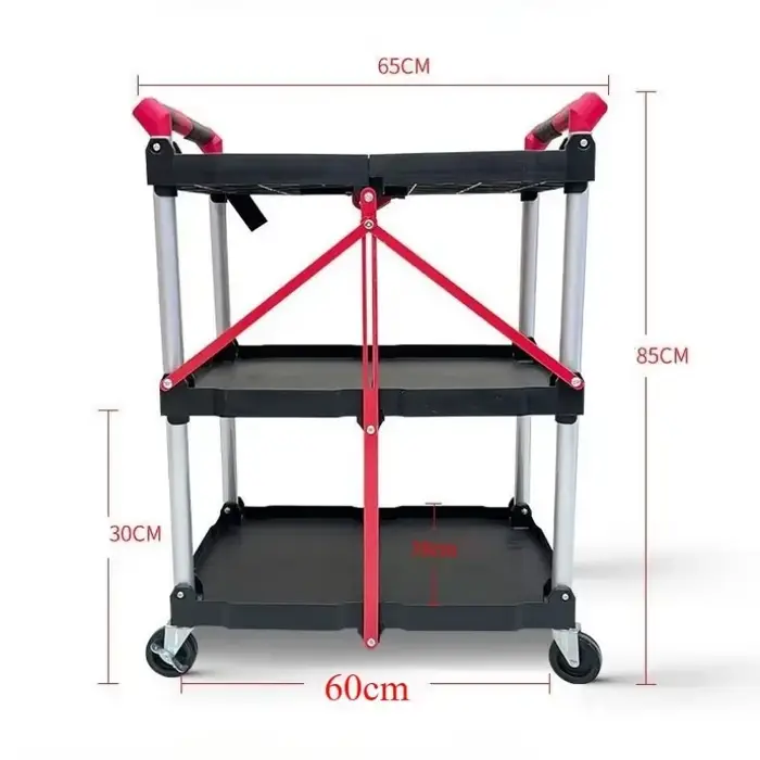 Armoire de Rangement d'Outils Pliable en Alliage, Chariot à Roues, Portable, Extérieur, Poignée Non-