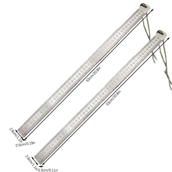 Unité de règle en acier inoxydable robuste de mesure pouce cm bord droit épaissis de conception d'outil