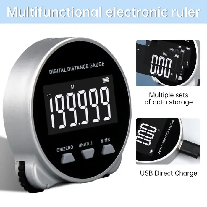 Télémètre Digital à Roue pour Surfaces Courbes Portatif Haute Précision 0–199999 m Mesure de Diamètre et d’Arcs Écran LCD