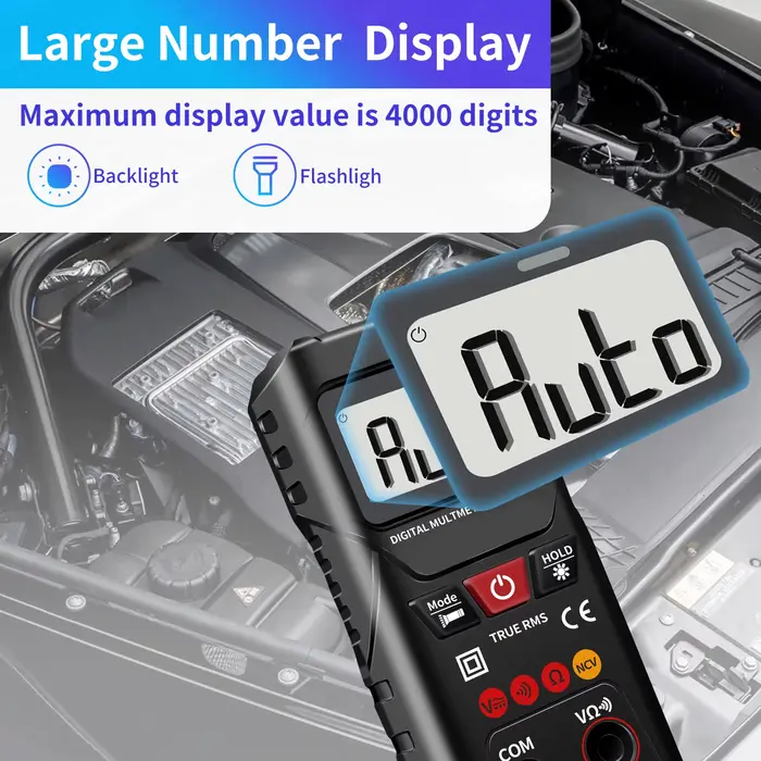 Multimètre numérique 4000 compteur voltmètre avec Mode automatique/manuel
