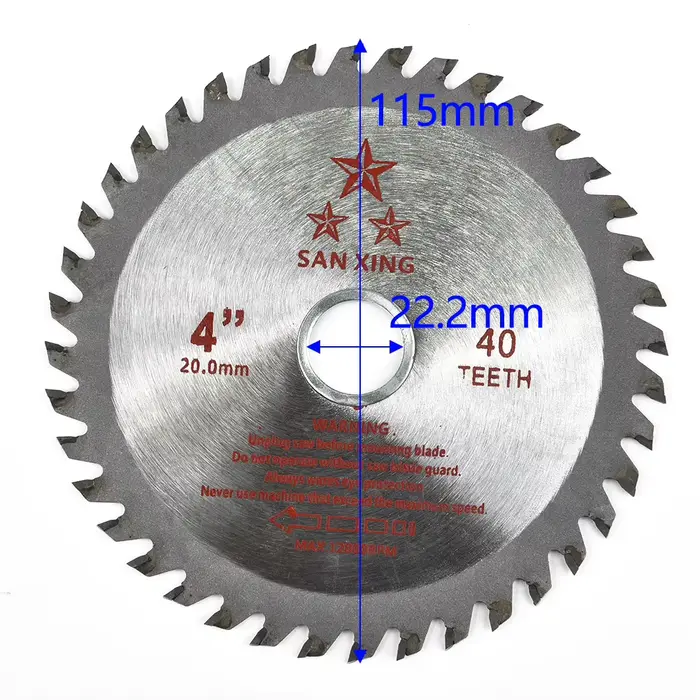 Lame de Scie Circulaire en Alliage, 4.5 Pouces, 115mm, 40 Dents pour Meuleuse d'Angle, Coupe du Bois