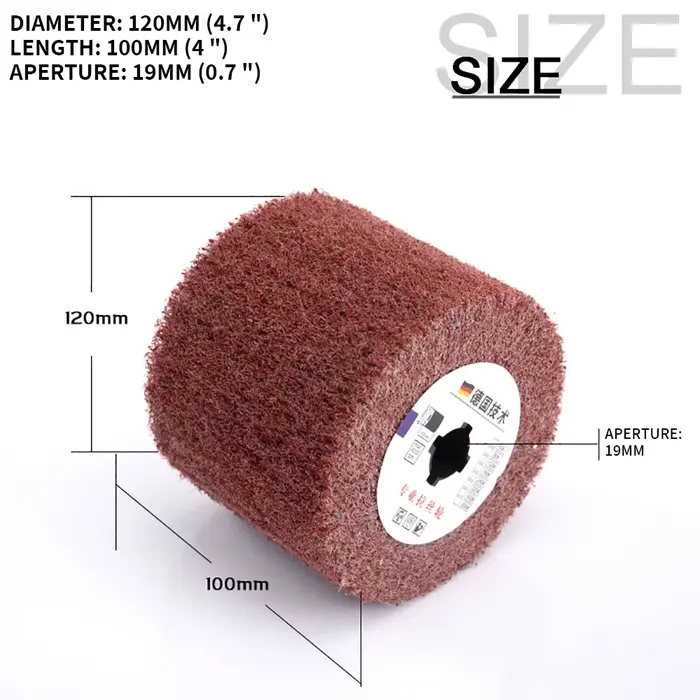 NuoDunco120x100x19mm brosse à lamelles en Nylon Non tissé fil de Nylon en métal brosse de polissage 