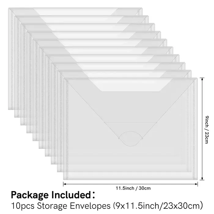 Enveloppes de rangement en plastique avec étiquettes autocollantes colorées pour stocker organiser les timbres de matrices de découpe