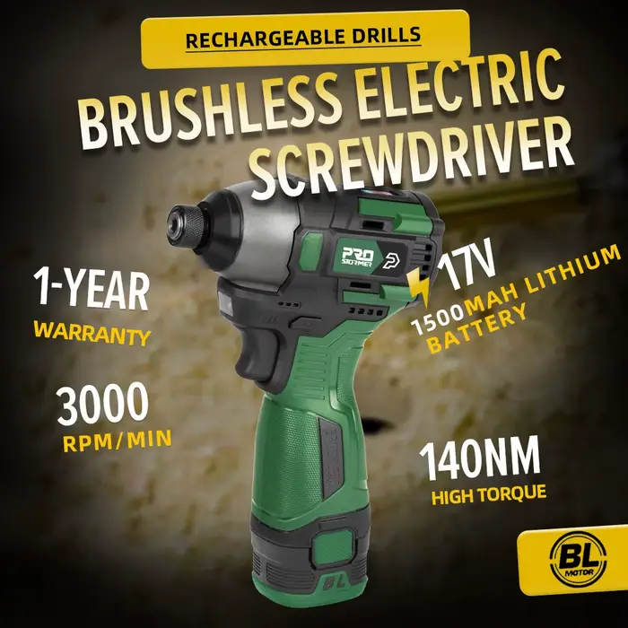 PROSTORMER – tournevis électrique sans balais 140nm, perceuse sans fil 17V, vis, batterie 1500mAh, o