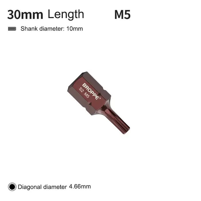 Embout de tournevis Torx magnétique, 12 angles, tige hexagonale de 10mm, longueur de 30mm, 75mm, éto