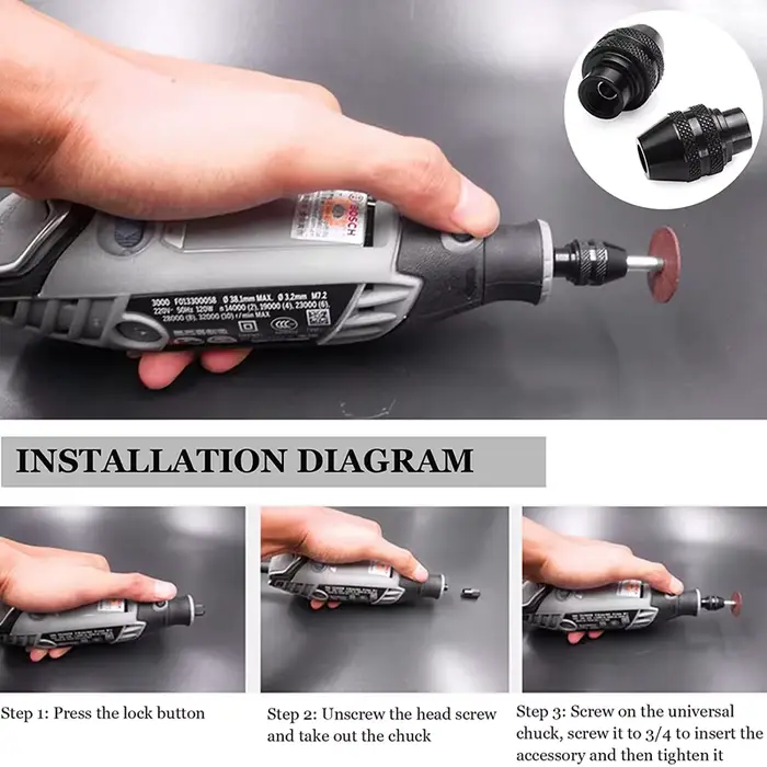 Mandrin sans clé Dremel 4486