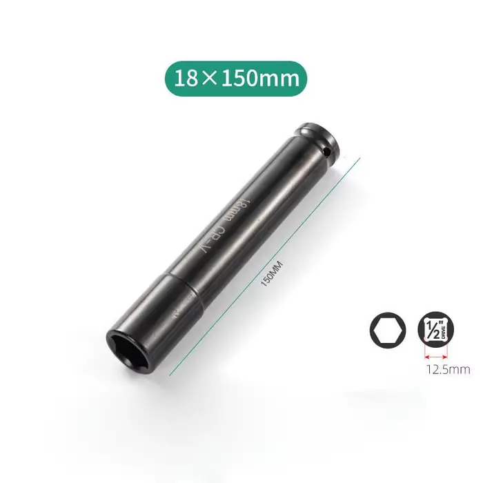 Clé à douille à 6 points à Impact profond de 150mm de Long, adaptateur d'entraînement de 1/2 pouces,