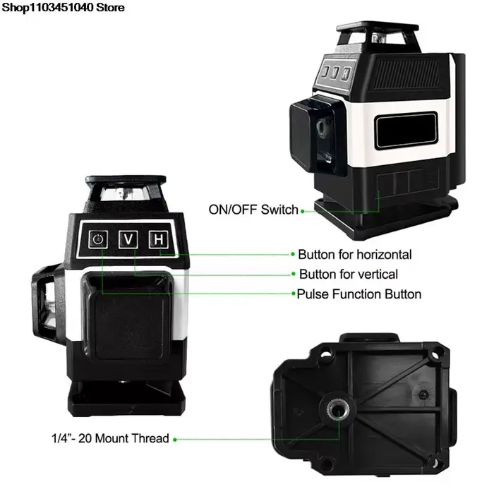 Mini niveau Laser 4D 16 lignes