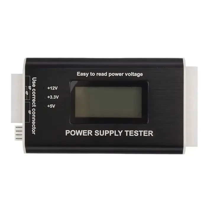 Testeur d'alimentation numérique à écran LCD pour ordinateur PC, 20/24 broches, contrôle rapide de l