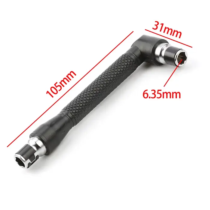 Embout de tournevis hexagonal 1/4 de type L noir 90 °    outil clé à double extrémité de 6,35 mm