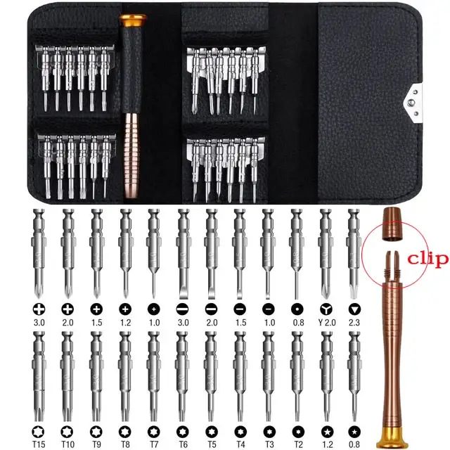 Jeu d'embouts de tournevis de précision Torx 25 en 1