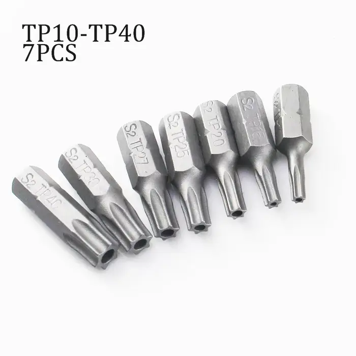 Embouts de tournevis Torx de 25mm avec trou T10 T15 T20 T25 T27 T30 T40