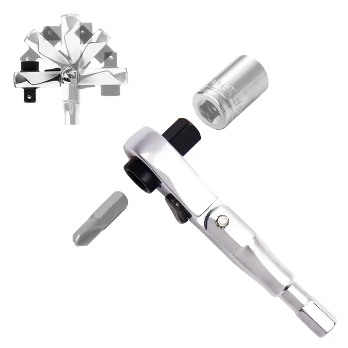 Clé à cliquet à tête flexible, mini adaptateurs d'embouts hexagonaux 2 en 1 pour pilote de douille e